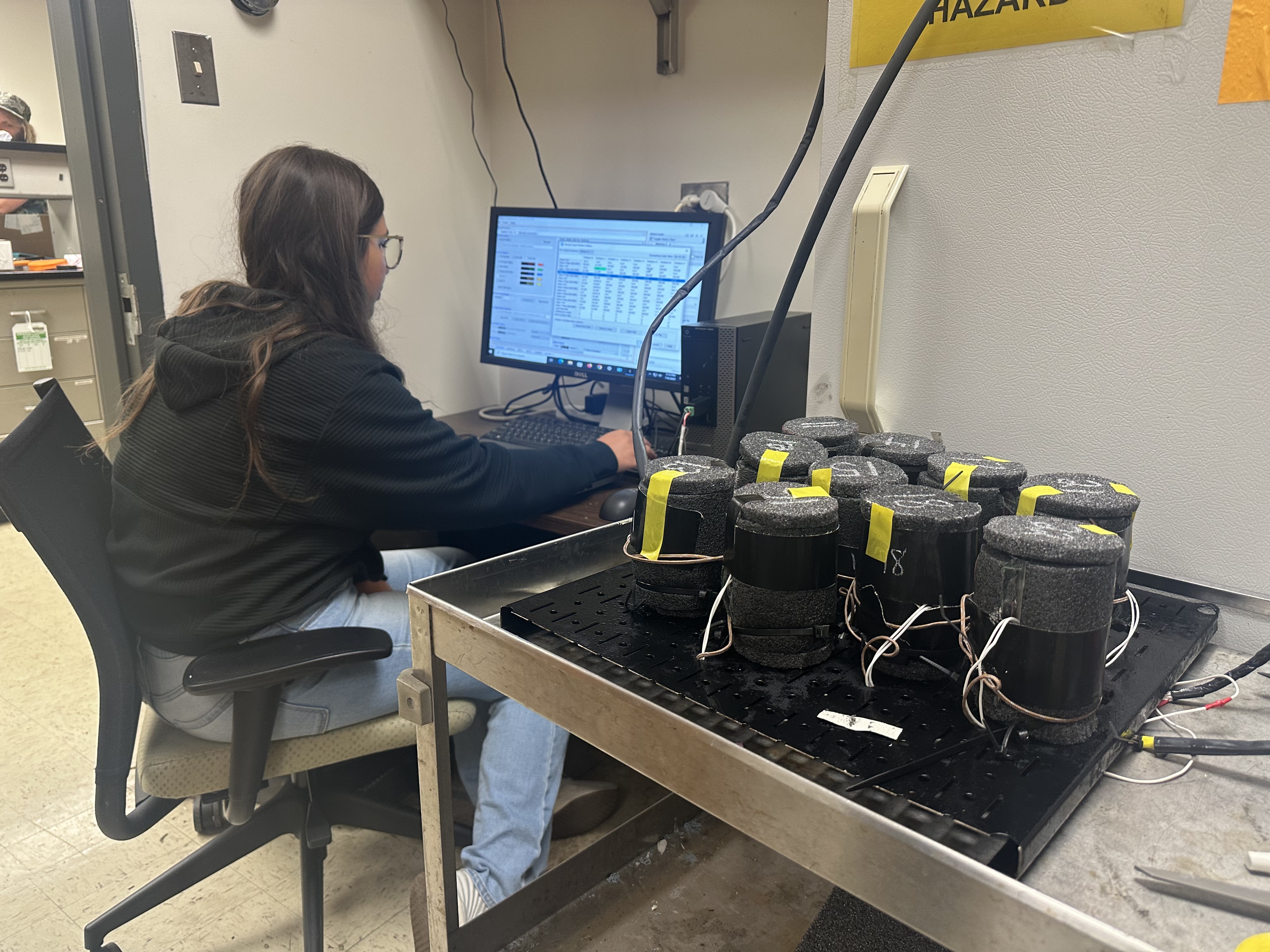 Student on Computer Connecting Polar Pods to Software